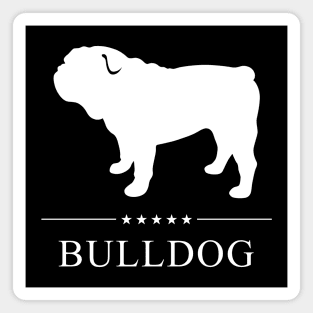 Bulldog White Silhouette Magnet